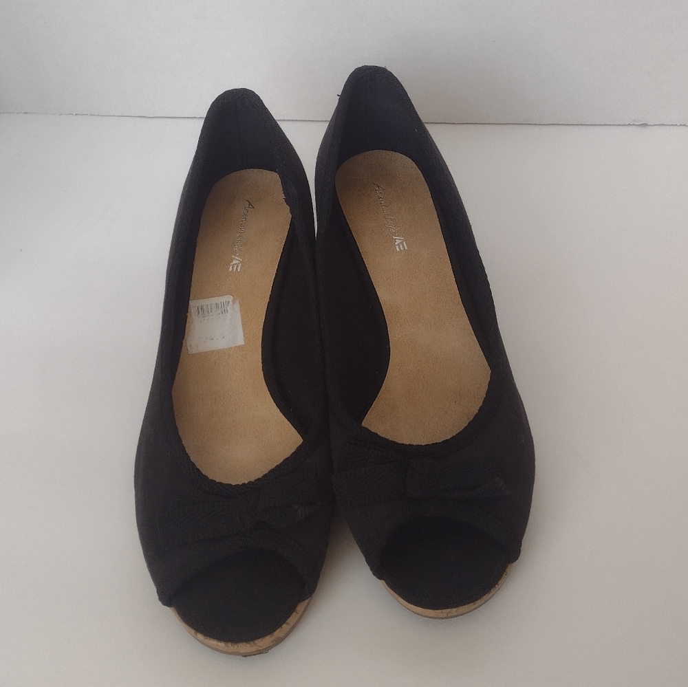 AMERICAN EAGLE  OPEN TOE YOUNG LADIES CORK HEEL